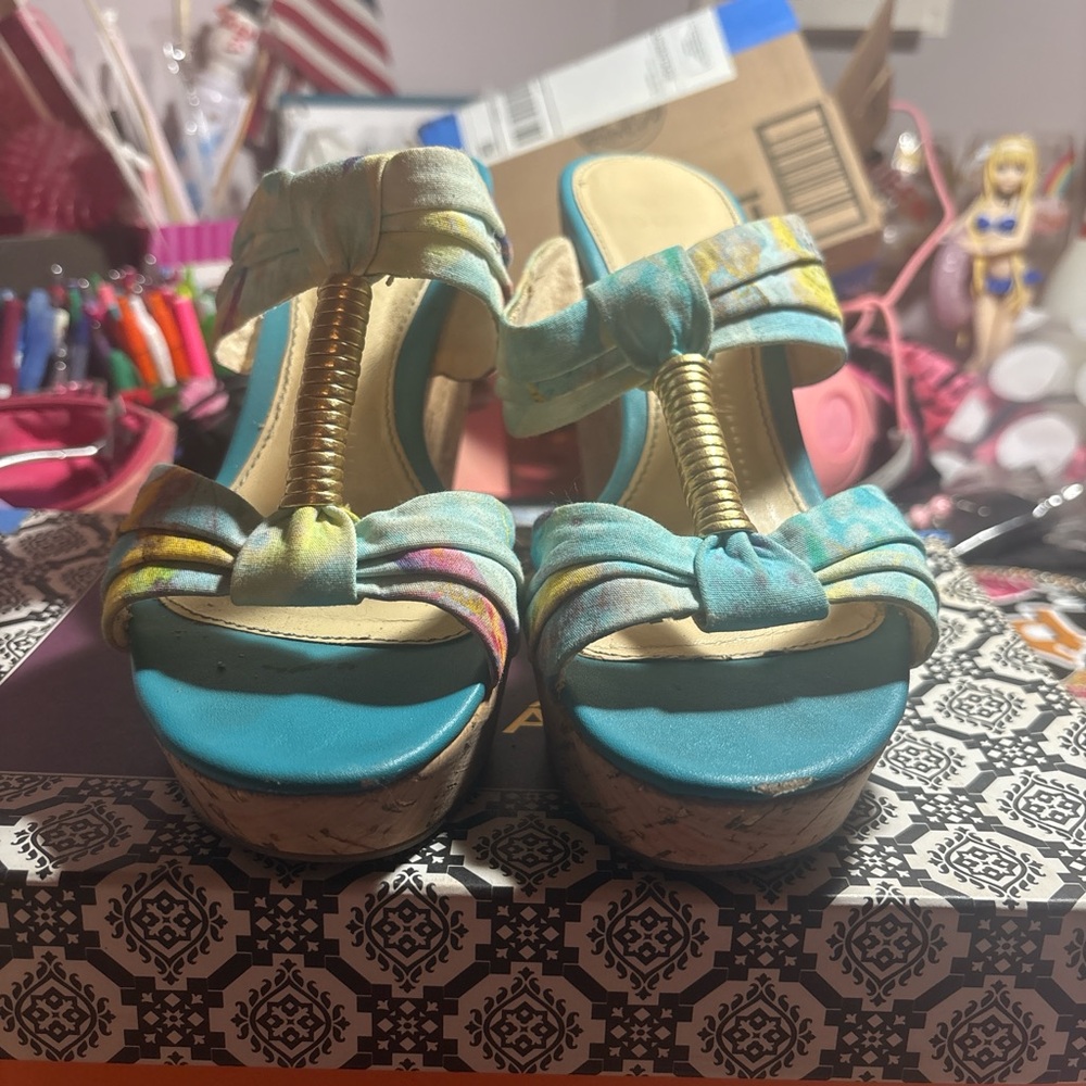 Isola Multicolor Wedge Sandals